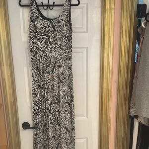 Cable & Gauge Monochrome Abstract Maxi Dress